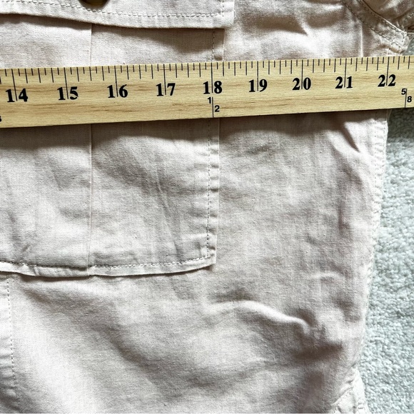 FREE PEOPLE OVERSIZED LINEN BLEND LIGHT PINK BUTTON DOWN SIZE XS MINIMALIST - Picture 6 of 8